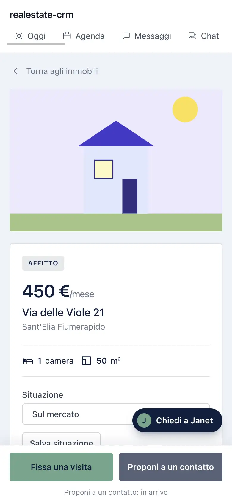 La schermata Scheda immobile