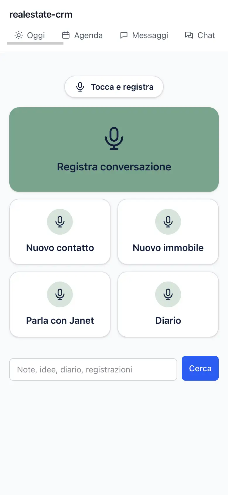 La schermata Pagina iniziale