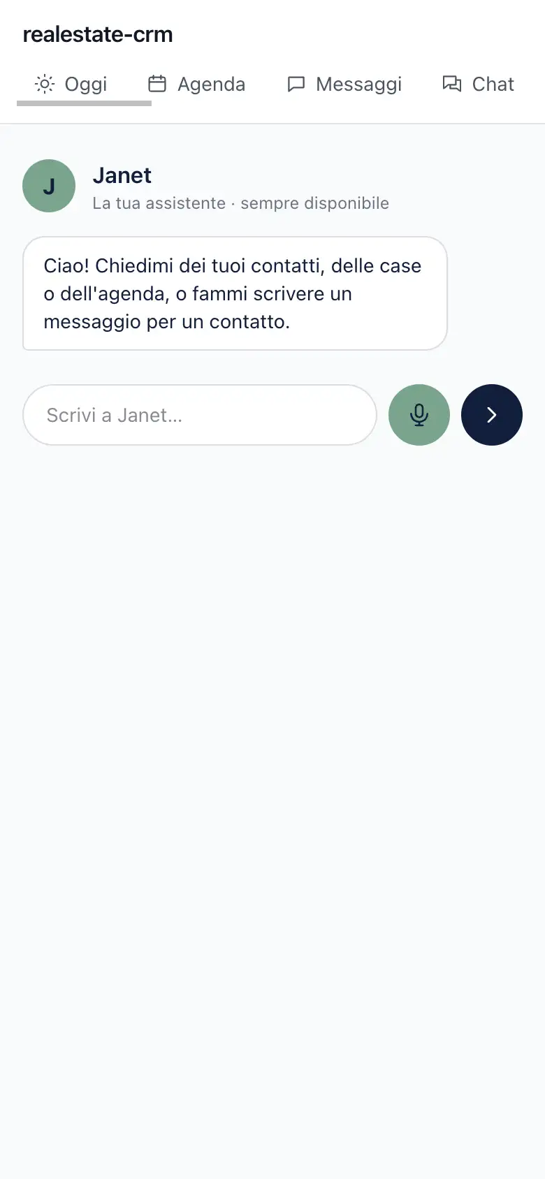 La schermata Janet